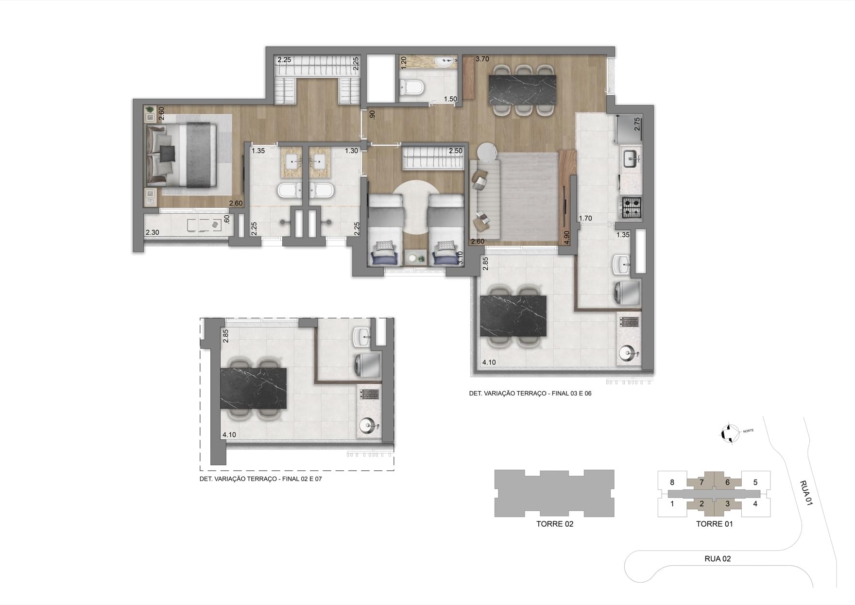Planta 77m Padrão - Torre 01