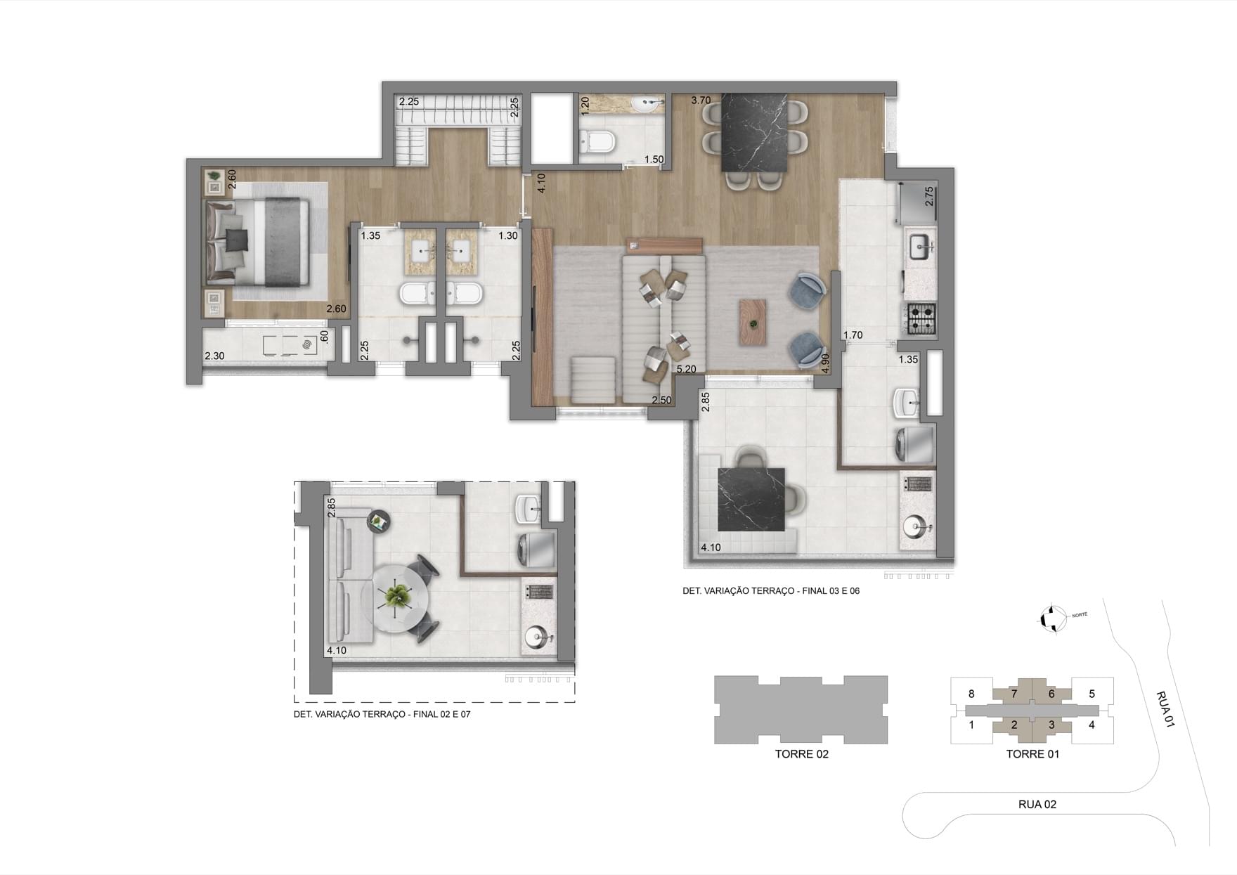 Planta 77m Opção 01 - Torre 01