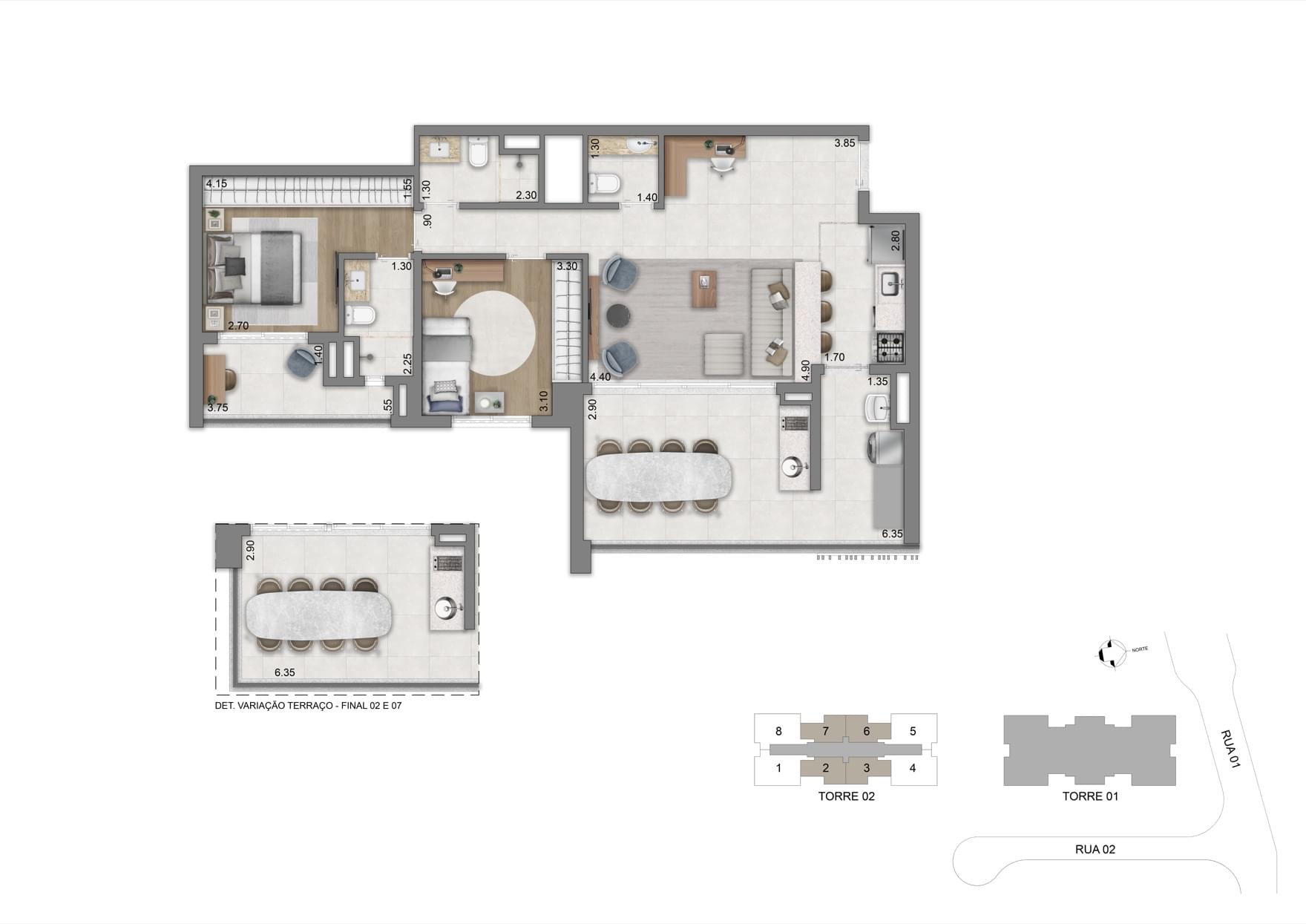 Planta 94m Opção 01 - Torre 02